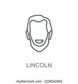 Lincoln linear icon. Modern outline Lincoln logo concept on white background from United States of America collection. Suitable for use on web apps, mobile apps and print media.