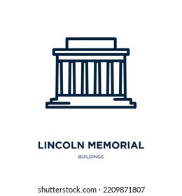 lincoln memorial icon from buildings collection. Thin linear lincoln memorial, america, national outline icon isolated on white background. Line vector lincoln memorial sign, symbol for web and mobile