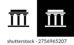 Lincoln memorial icon flat design. Modern style in black color.
