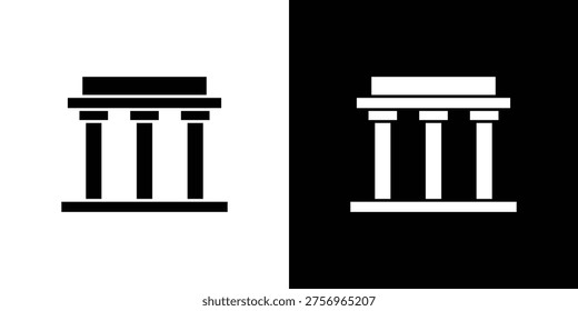 Lincoln memorial icon flat design. Modern style in black color.