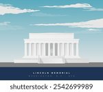 Lincoln Memorial - Monument in Washington, D.C., United States - Stock Illustration as EPS 10 File