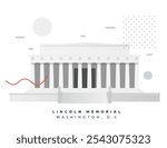 Lincoln Memorial - Monument in Washington, D.C., United States - Stock Illustration as EPS 10 File