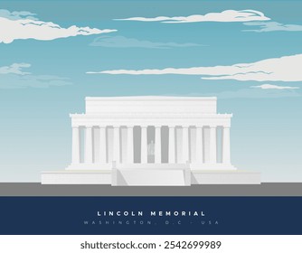 Lincoln Memorial - Monument in Washington, D.C., Vereinigte Staaten - Stockillustration als EPS 10 File