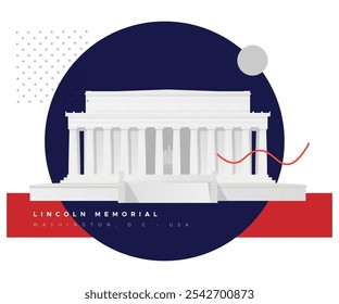 Lincoln Memorial - Monument in Washington, D.C., Vereinigte Staaten - Stockillustration als EPS 10 File