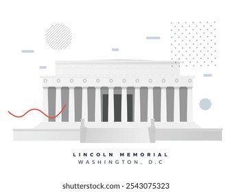 Lincoln Memorial - Monument in Washington, D.C., Vereinigte Staaten - Stockillustration als EPS 10 File