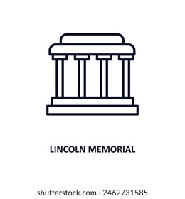 lincoln memorial outline icon.  Thin line icon from buildings collection. Editable vector isolated on white background