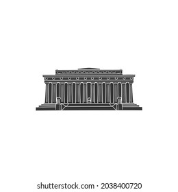 Lincoln Monument Icon Silhouette Illustration. Washington DC Vector Graphic Pictogram Symbol Clip Art. Doodle Sketch Black Sign.