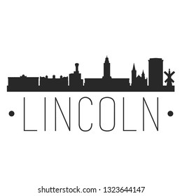 Lincoln Nebraska. City Skyline. Silhouette City. Design Vector. Famous Monuments.