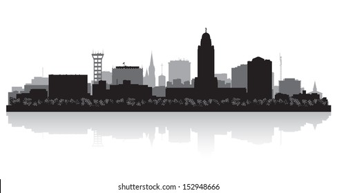 Lincoln Nebraska city skyline vector silhouette illustration