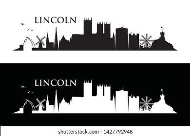 Lincoln skyline - United Kingdom, UK, England, Great Britain - vector illustration