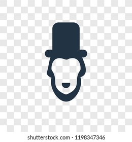 Lincoln vector icon isolated on transparent background, Lincoln transparency logo concept