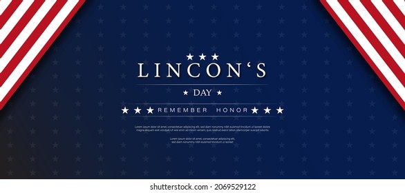 Lincoln's Geburtstagsbanner oder Vektorgrafik