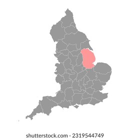 Lincolnshire map, ceremonial county of England. Vector illustration.