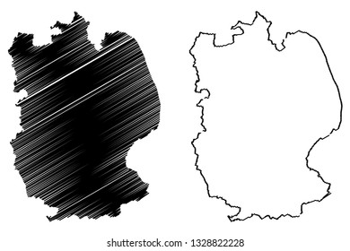 Lincolnshire (United Kingdom, England, Non-metropolitan county, shire county) map vector illustration, scribble sketch Lincs. map