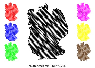 Lincolnshire (United Kingdom, England, Non-metropolitan county, shire county) map vector illustration, scribble sketch Lincs. map