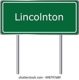 Lincolnton , Georgia , road sign green vector illustration, road table, USA city