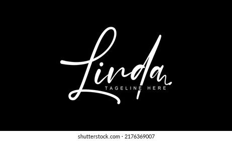 Linda handwritten vector signature logo, Make any creative business stand out with this signature, Are you a photographer, event planner or have a lifestyle blog, This logo design is the right choice.