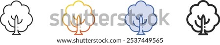 linden icon.Thin Linear, Gradient, Blue Stroke and bold Style Design Isolated On White Background