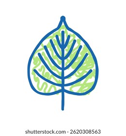 linden leaf doodle icon sketch vector. linden leaf sign. isolated symbol illustration