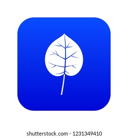 Linden leaf icon digital blue for any design isolated on white vector illustration