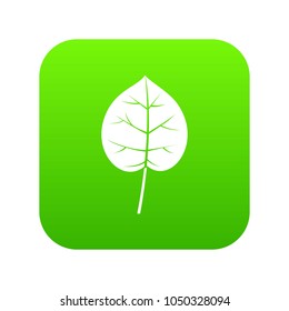 Linden leaf icon digital green for any design isolated on white vector illustration