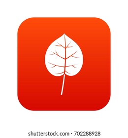 Linden leaf icon digital red for any design isolated on white vector illustration