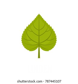 Linden leaf icon. Flat illustration of linden leaf vector icon isolated on white background