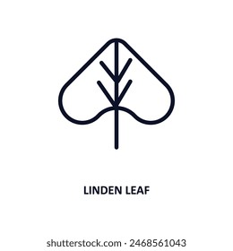 linden leaf icon. Thin line linden leaf icon from nature collection. Outline vector isolated on white background. Editable linden leaf symbol can be used web and mobile