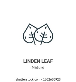 Linden leaf outline vector icon. Thin line black linden leaf icon, flat vector simple element illustration from editable nature concept isolated stroke on white background