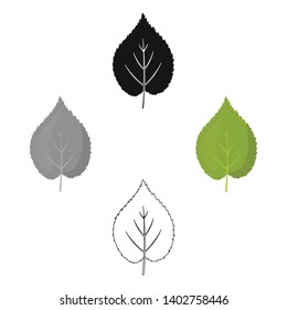 Linden leaf vector icon in cartoon,black style for web