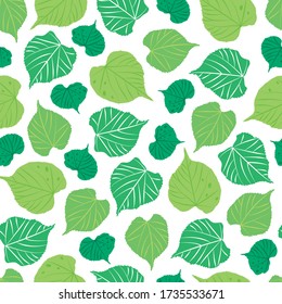 Linden leaves seamless background greenery