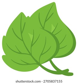 Projeto de modelo de ilustração de vetor de cor plana de folha de árvore de linden