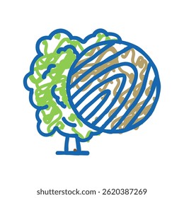 linden wood doodle icon sketch vector. linden wood sign. isolated symbol illustration