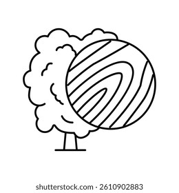 linden wood line icon vector. linden wood sign. isolated contour symbol black illustration