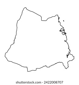 Lindi Region map, administrative division of Tanzania. Vector illustration.