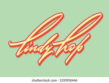 Lindy Hop dance vector lettering script logo element