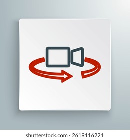 Line 360 degree view icon isolated on white background. Virtual reality. Angle 360 degree camera. Panorama photo. Colorful outline concept. Vector