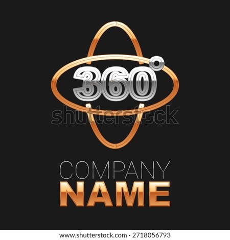 Line 360 degree view icon isolated on black background. Virtual reality. Angle 360 degree camera. Panorama photo. Colorful outline concept. Vector
