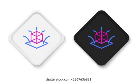 Line 3d modeling icon isolated on white background. Augmented reality or virtual reality. Colorful outline concept. Vector