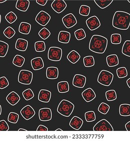 Line 3d modeling icon isolated seamless pattern on black background. Augmented reality or virtual reality.  Vector