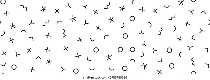 Line 90s Memphis Pattern. Pop Fashion Pattern. Retro Geometric Style. Paper Decorative Wallpaper Angle. Line Abstract Sketch. Line Abstract Design. Modern Dash Triangle. Vector Set Painting Collection