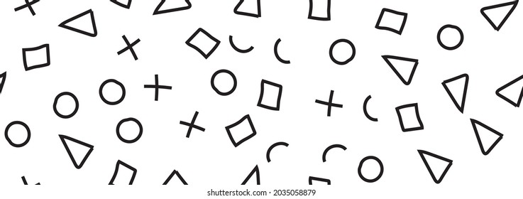 Line 90s Minimal Texture. Fun Graphic Texture. Cool Creative Repeat. Line Abstract Design. Trendy Set Template Collection Party Geometric Drawn. School Form Ornament. Paper Monochrome Wallpaper Curve.
