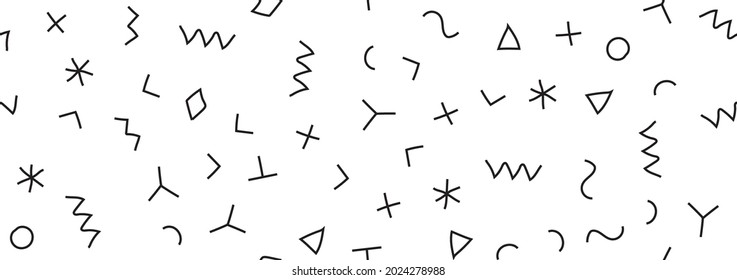 Line 90s Textile Texture. Pop Graphic Texture. Cool Creative Doodle. Simple Set Ornament Decoration Fabric Plus Triangle. Line Abstract Design. Retro Monochrome Wallpaper Angle. Funky Geometric Print.