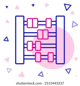 Line Abacus icon isolated on white background. Traditional counting frame. Education sign. Mathematics school. Colorful outline concept. Vector