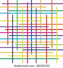 Line abstract background with colorful on white background, vector illustration