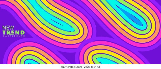 line abstract background, Colorful abstract rerto background featuring vibranti lines in warm and cool tones, wave line