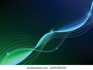 Line abstract background. Concept of futuristic digital ight design wallpaper, curve modern pattern connection, flow neon glowing, cyberspace network, wavy computer graphic, shiny gradient partical.