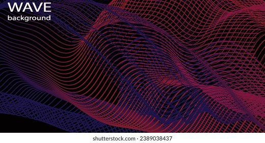 line  abstract background with glowing wave. Shiny moving lines design element. Modern purple blue gradient flowing wave lines. Futuristic technology concept. Vector illustration abstract background