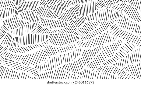 Line abstract black and white hand drawn background. Modern sketch style rough backdrop. 1920x1080 ratio. Vector illustration with scribbles. svg