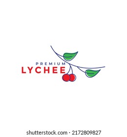 line abstract branch lychee logo design vector graphic symbol icon illustration creative idea
